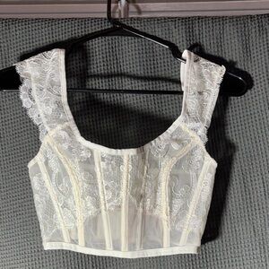 Victoria' Secret White Lace Corset Top Small